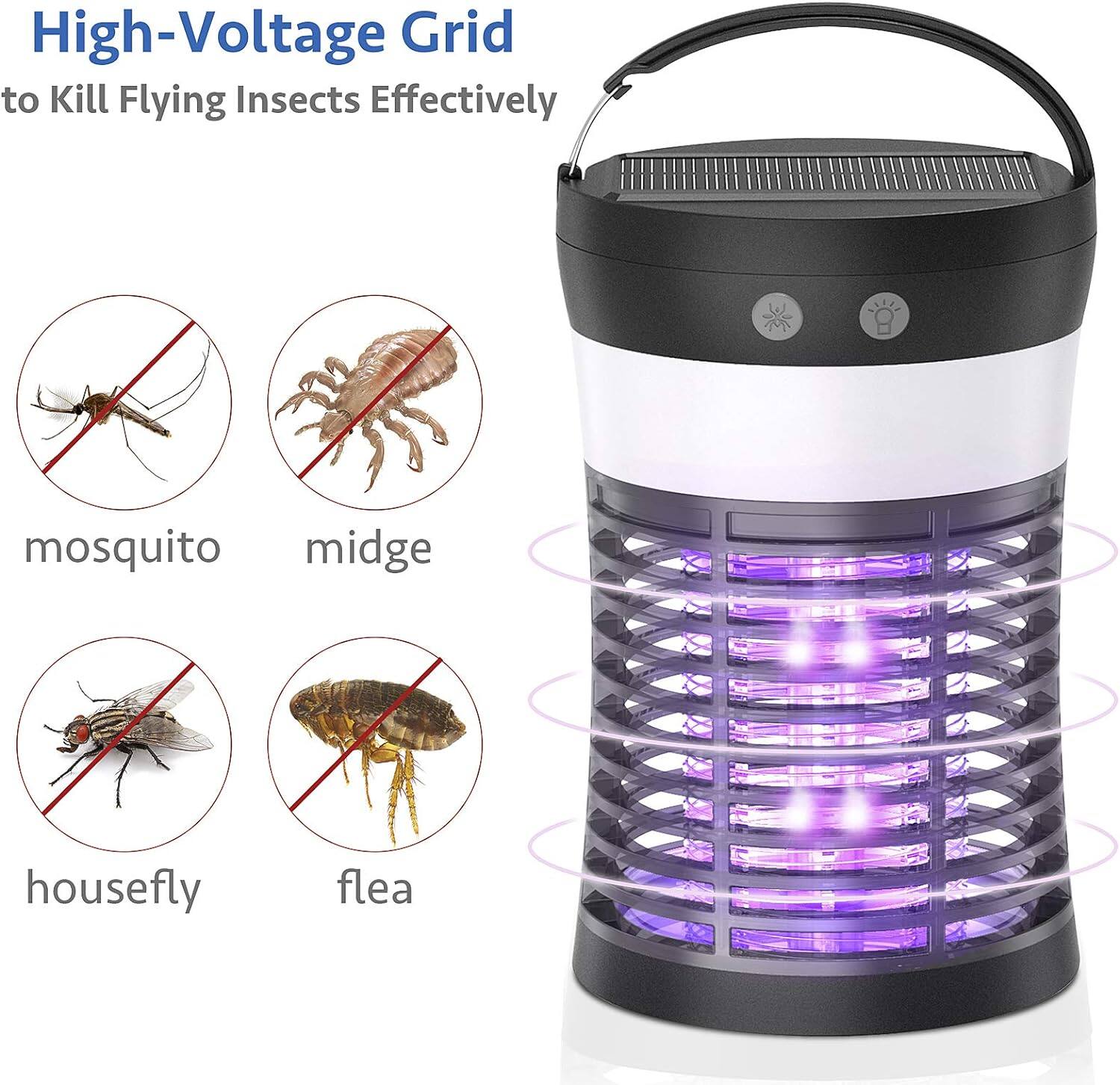 High-Voltage Grid to Kill Flying Insects Effectively

- mosquito
- midge
- housefly
- flea