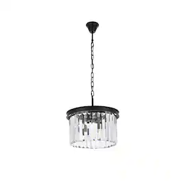 Urban Classic - Sydney 3 light Pendant Clear Royal Cut Crystal - Matte Black