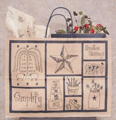 BreeBe - Primitive Blessings Gift Bag Large - Brown