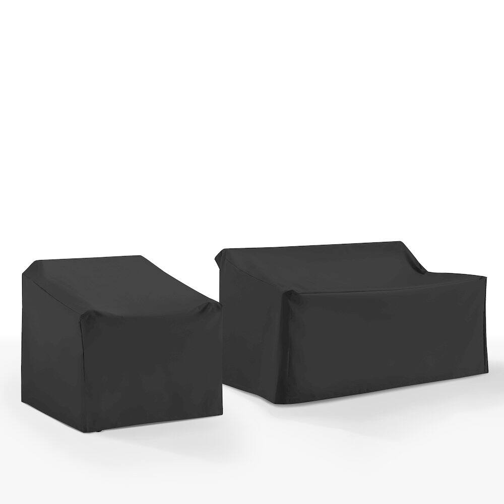 Alt View 2. Crosley Furniture - 2Pc Outdoor Furniture Cover Set - Chair & Loveseat - Black.