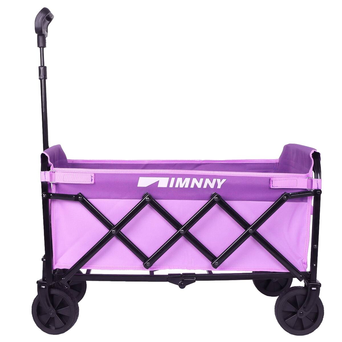 Alt View 3. Loheer - Loheer Lightweight Collapsible Wagon with Wheels, Foldable Utility Cart with 360 lb Capacity, Purple.