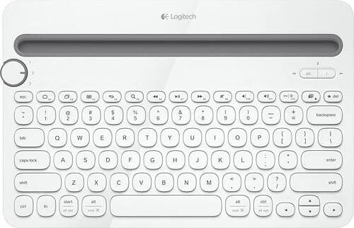 Logitech - K480 Bluetooth Multidevice Keyboard - White-Front_Standard