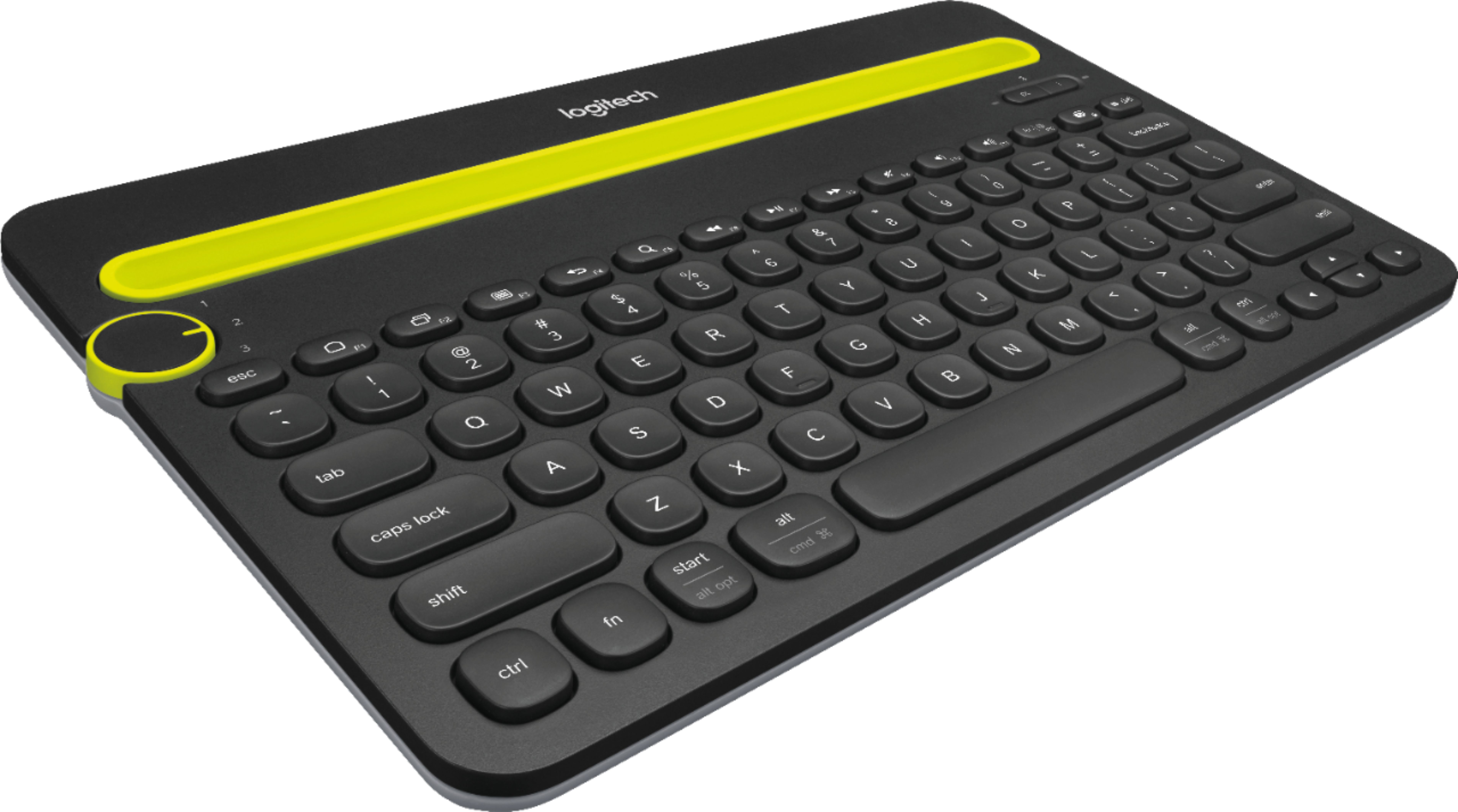 Angle View: Logitech - K800 Full-size Wireless Illuminated Keyboard - Black