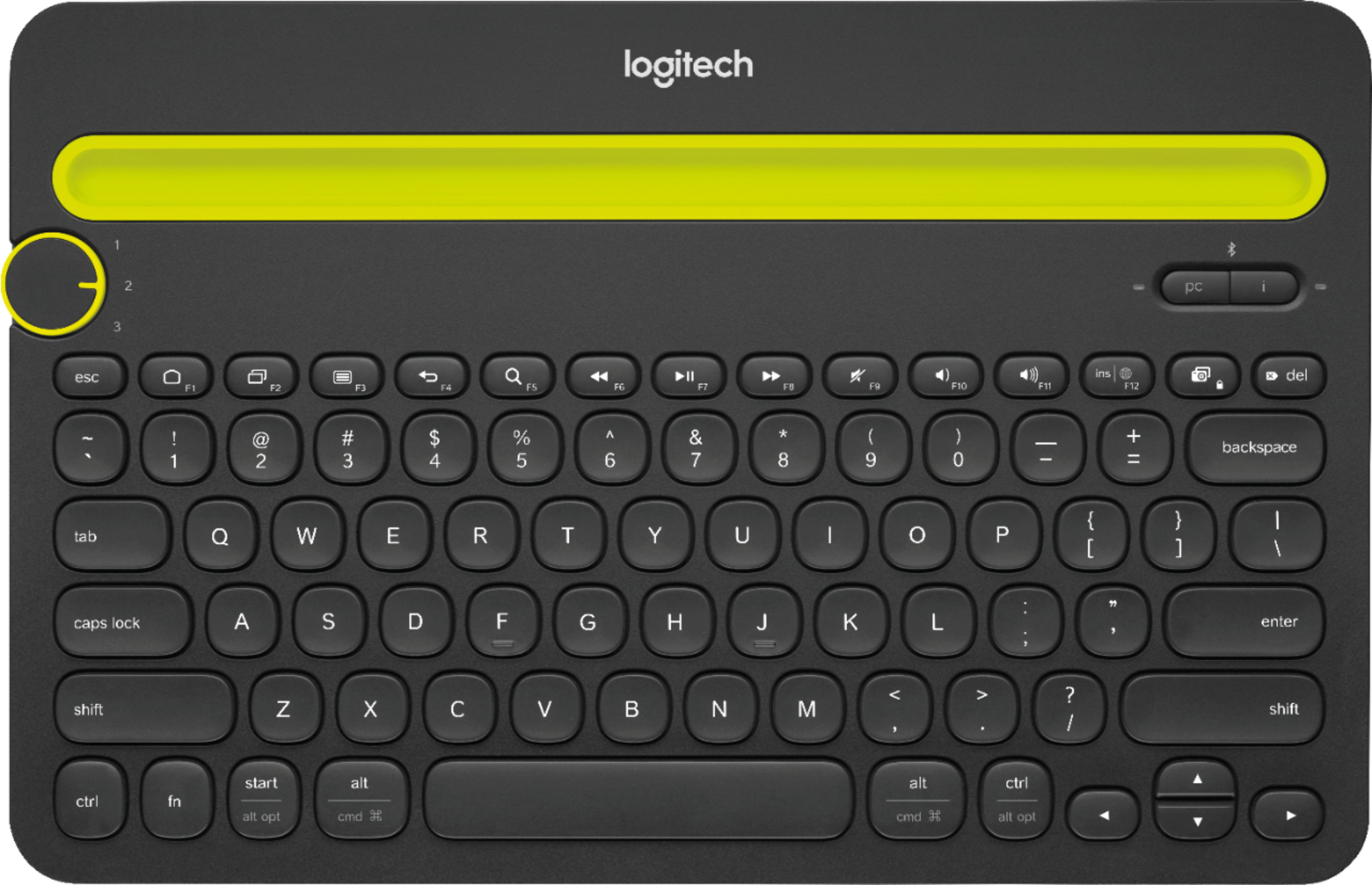 Logitech - K480 Tenkeyless (TKL) Bluetooth Membrane Multidevice Keyboard - Black
