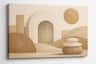 FC Design - Large Canvas 24x36" Ready-to-Hang Beige Arch Harmony Minimal Art Painting Home Wall Décor - MultiColor