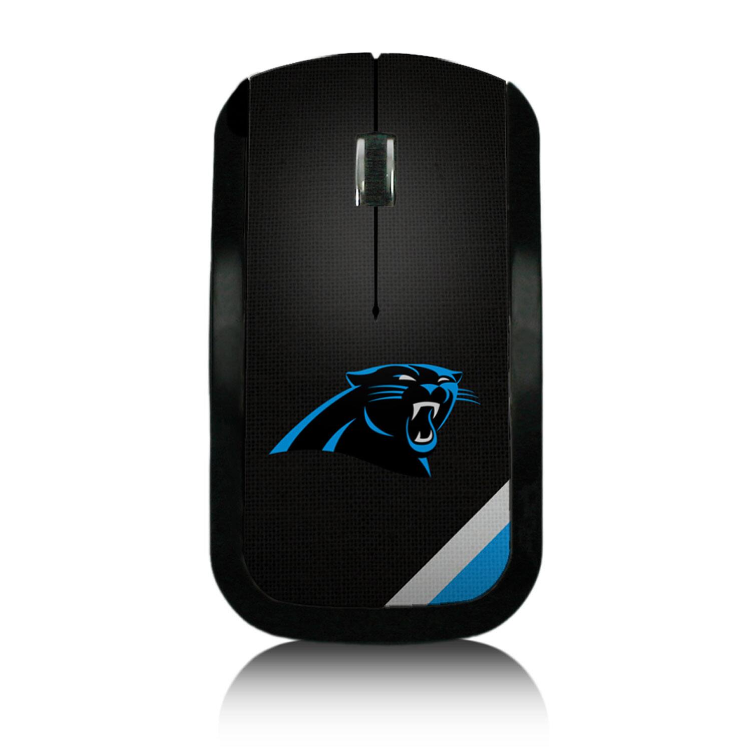 Front. Keyscaper - Carolina Panthers Diagonal Stripe Wireless Mouse - Multicolor.