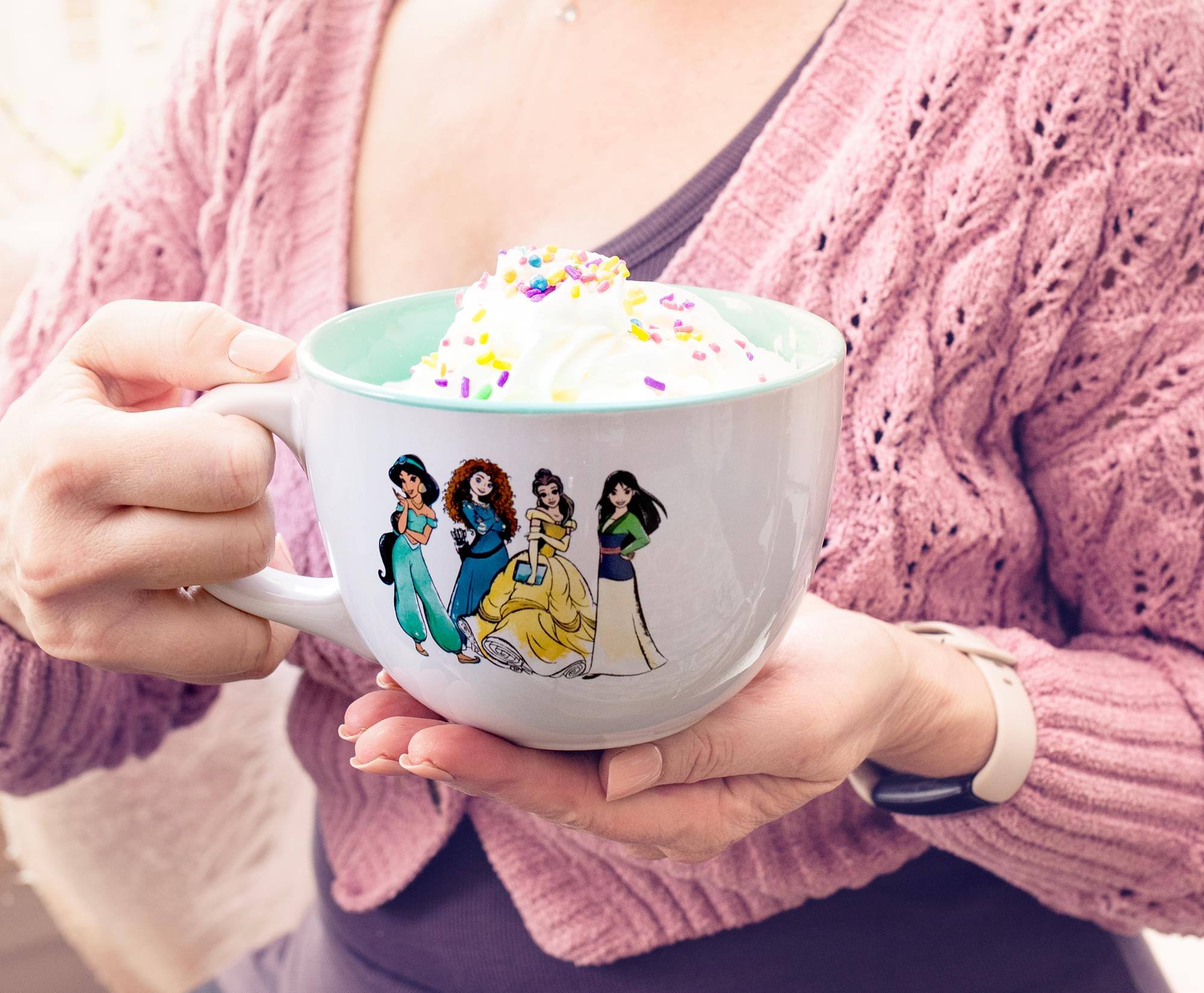 Alt View 4. Disney - Disney Princess Royal Gathering Ceramic Soup Mug | Holds 24 Ounces - White.