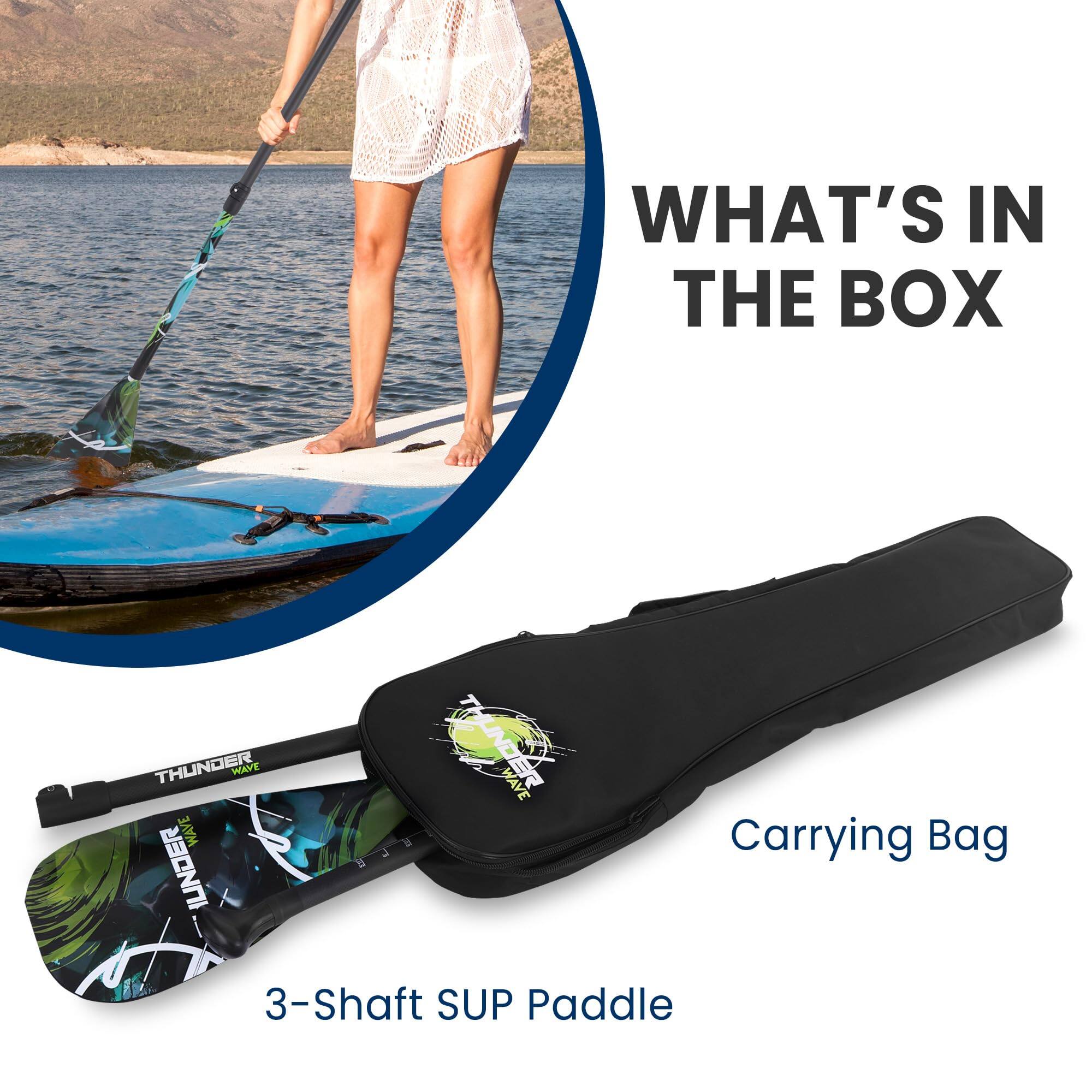 WHAT'S IN THE BOX  
THUNDER WAVE 1  
WAVE UNDER  
THUNDER WAVE  
B J Carrying Bag  
3-Shaft SUP Paddle