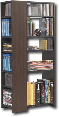 Angle Standard. Atlantic - MediaMix 3-Tier Multimedia Storage Cabinet - Walnut.