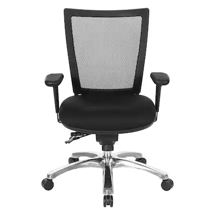 Front. Office Star Products - Soft Frame Task Chair Mesh Back - Coal.
