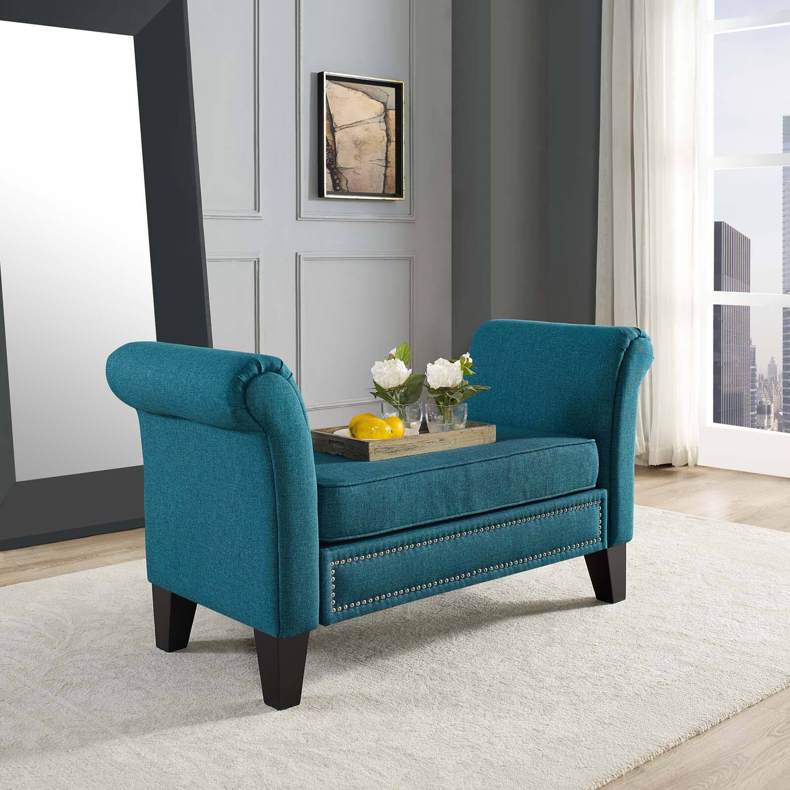 Left. Modway - Rendezvous Bench by Modway - Teal.