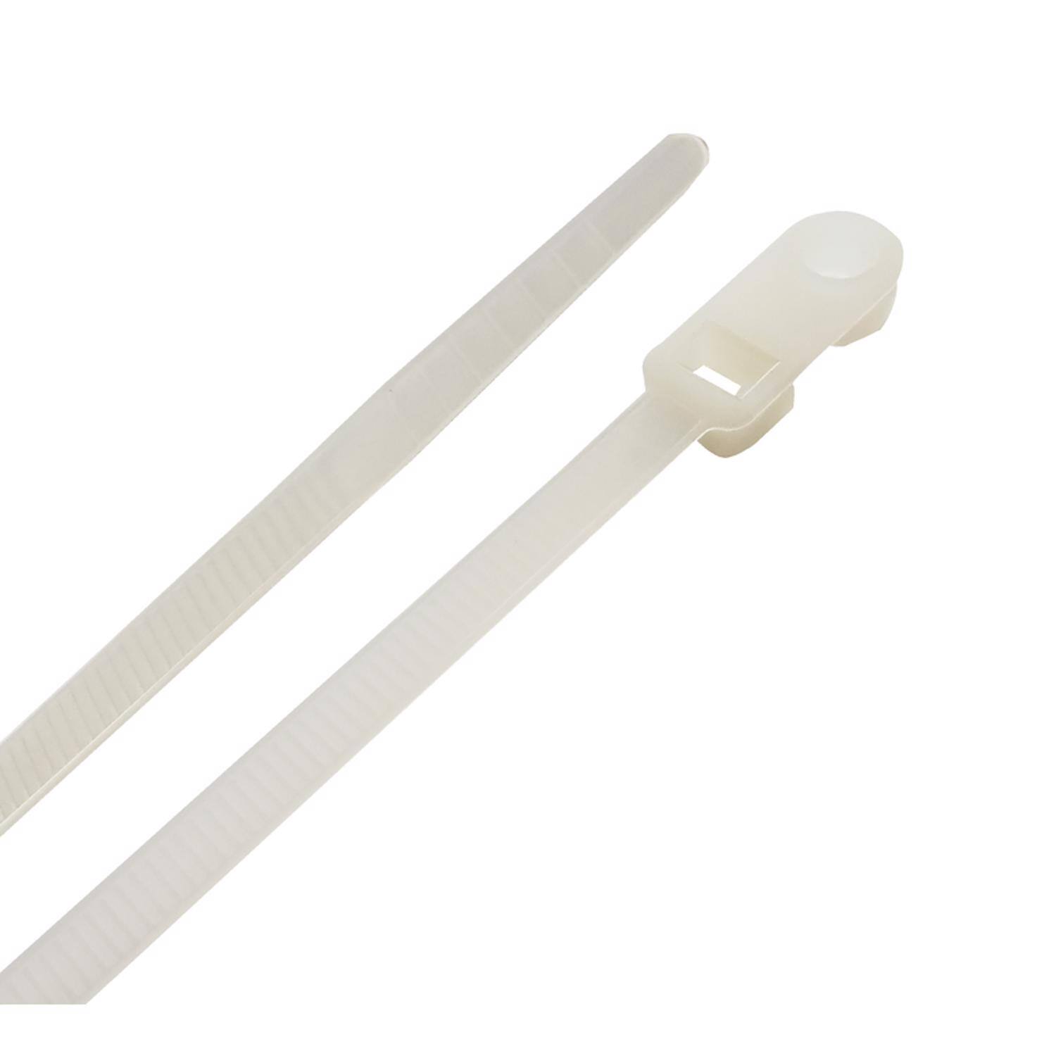 Front. Steel Grip - Steel Grip 8 in. L White Cable Tie 20 pk.