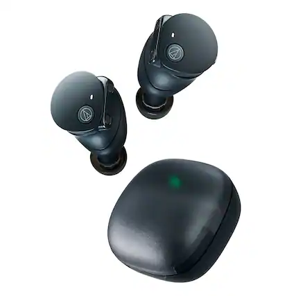 Front. Audio-Technica - Audio-Technica ATH-CKS50TW2 Wireless Earbuds (Black) - Black.
