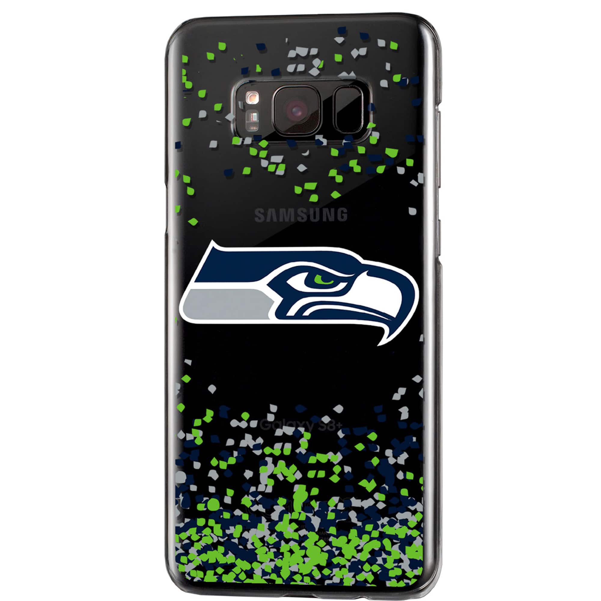 Keyscaper - NFL - Seattle Seahawks Galaxy Clear Case with Confetti Design - S23 - Multicolor