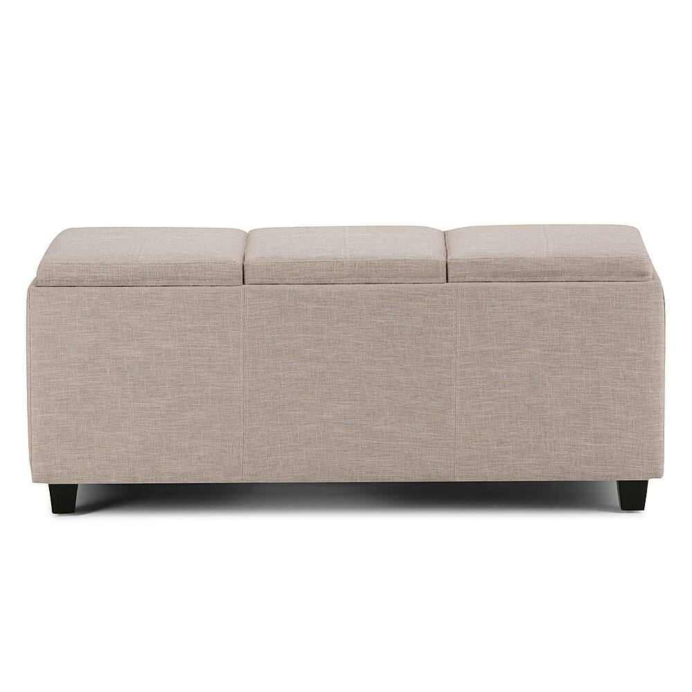 Angle View: Simpli Home - Avalon Rectangular Ottoman With Inner Storage - Natural