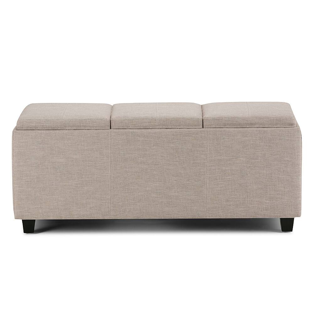 Angle. Simpli Home - Avalon Rectangular Ottoman With Inner Storage - Natural.
