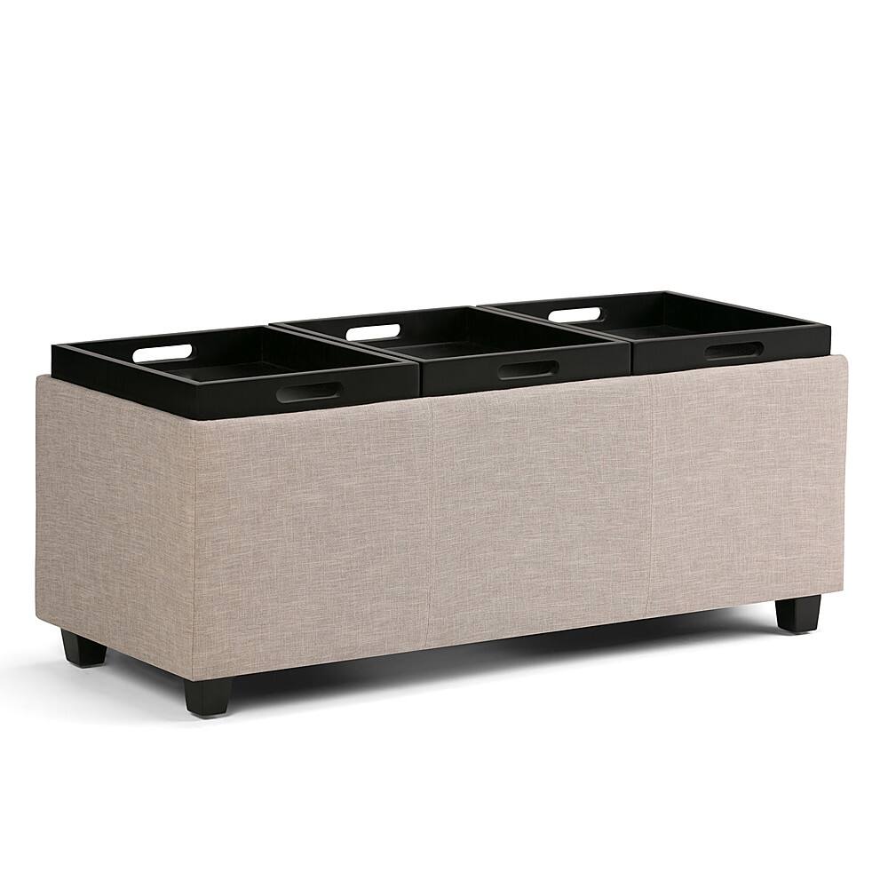 Alt View 11. Simpli Home - Avalon Rectangular Ottoman With Inner Storage - Natural.