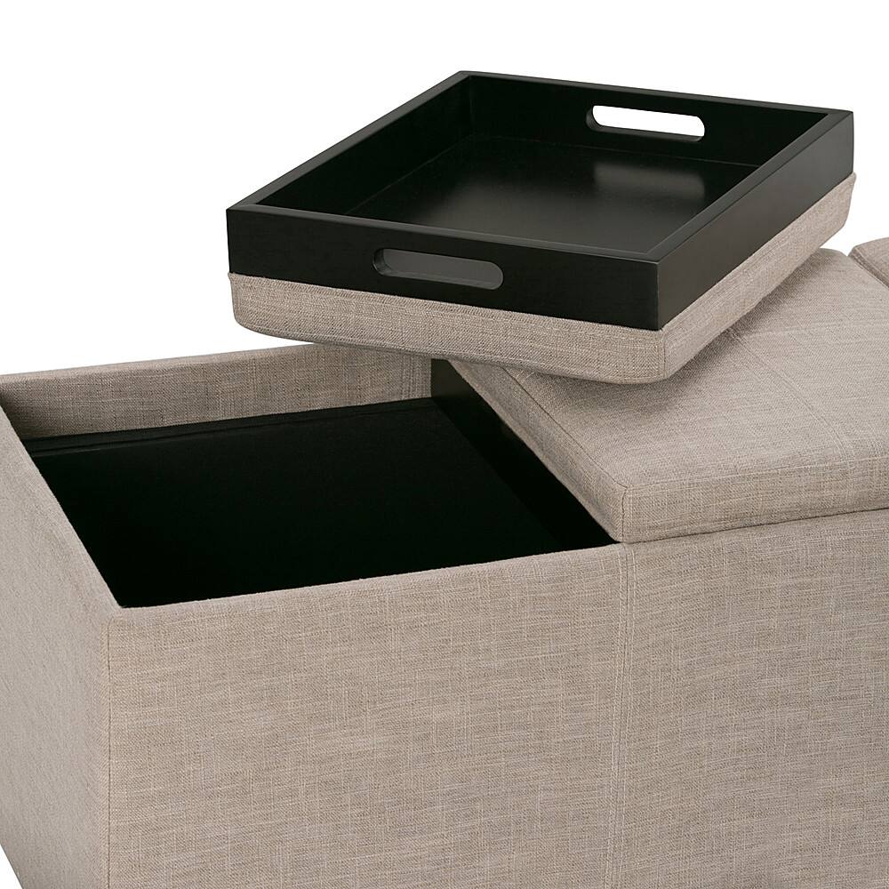 Alt View 12. Simpli Home - Avalon Rectangular Ottoman With Inner Storage - Natural.