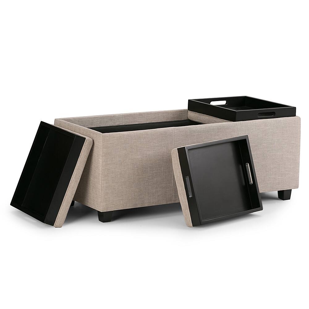 Alt View 13. Simpli Home - Avalon Rectangular Ottoman With Inner Storage - Natural.