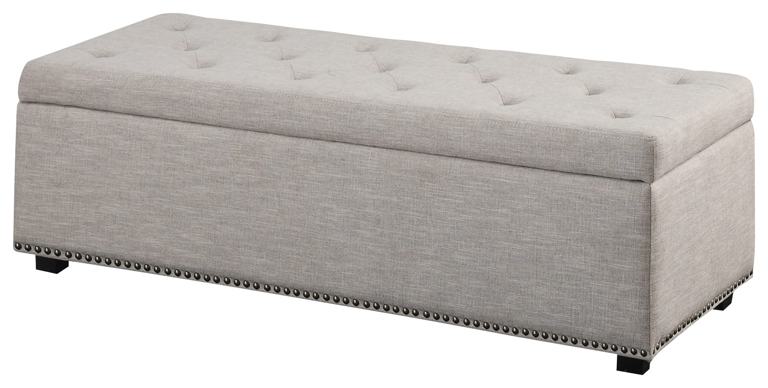 Simpli Home - Hamilton Rectangular Polyester Bench Ottoman With Inner Storage - Natural was $245.99 now $172.99 (30.0% off)
