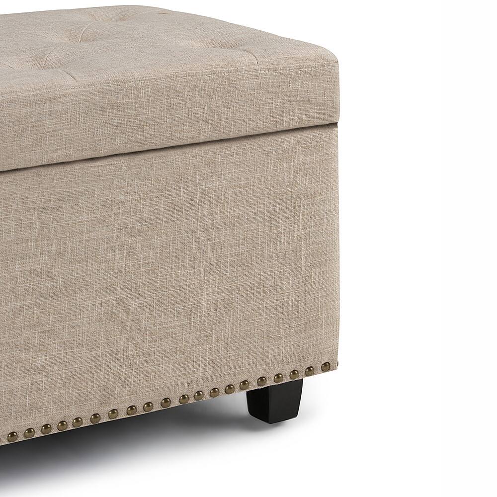 Alt View 15. Simpli Home - Hamilton Rectangular Polyester Bench Ottoman With Inner Storage - Natural.