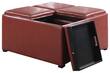 Simpli Home - Avalon Coffee Table Storage Ottoman - Radicchio Red - Larger Front