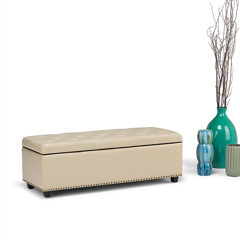 Best Buy Simpli Home Hamilton Rectangular Bonded Leather Bench