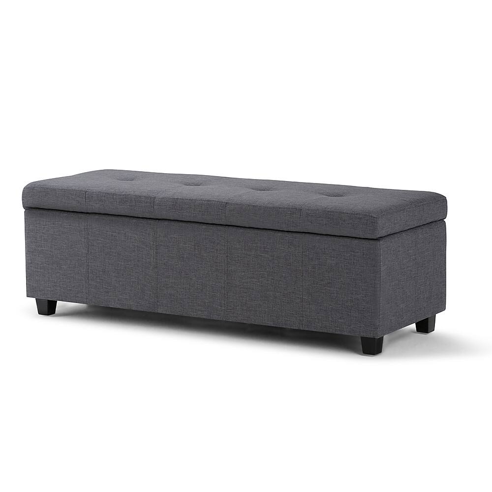 Angle. Simpli Home - Castleford Storage Ottoman - Slate Grey.