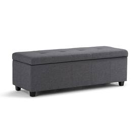 Simpli Home - Castleford Storage Ottoman - Slate Grey