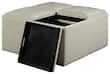 Simpli Home - Avalon Coffee Table Storage Ottoman - Satin Cream - Larger Front