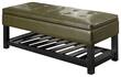 Simpli Home - Cosmopolitan Storage Ottoman Bench - Deep Olive Green - Larger Front