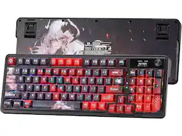 REDRAGON - K719 PRO Wireless RGB Gasket Keyboard, 95% Layout, Tri-Mode, Anime Keycaps, LED Display, Noise Dampening - Black