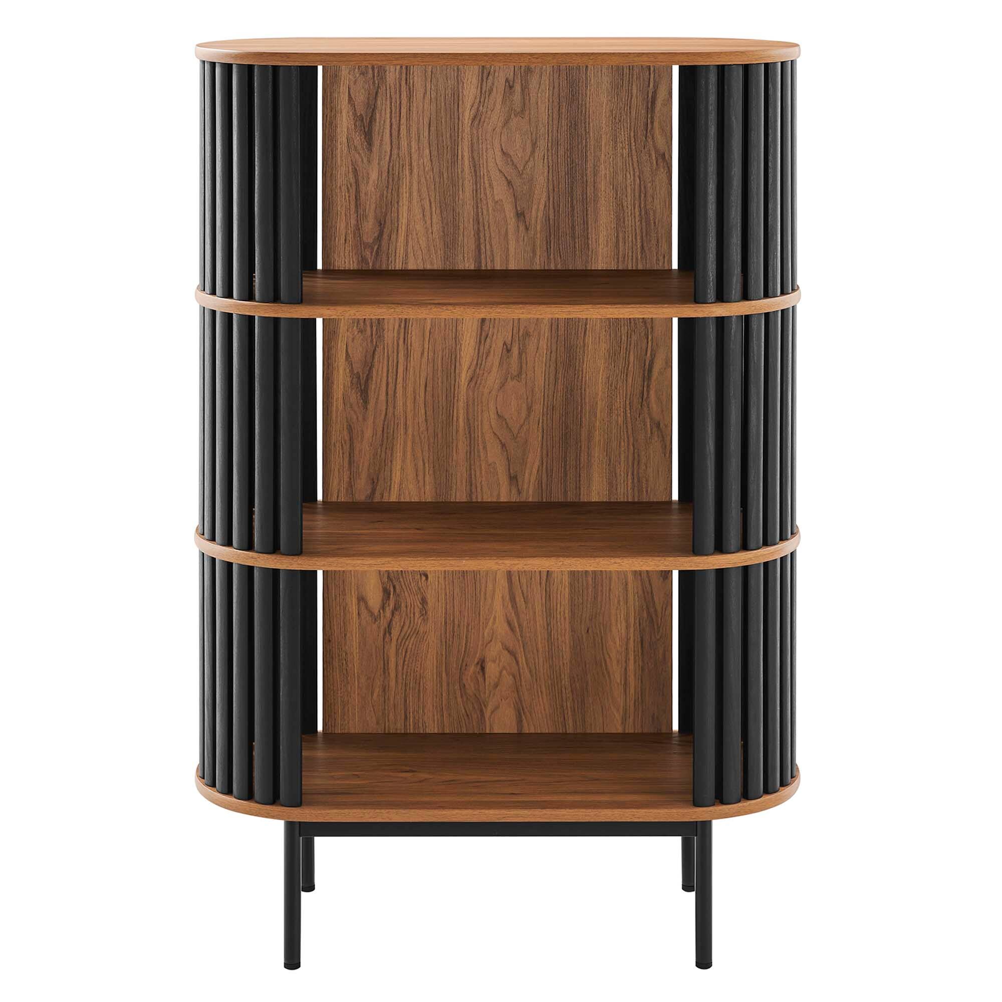 Alt View 4. Modway - Fortitude Three Tier Display Cabinet by Modway - Walnut Black.