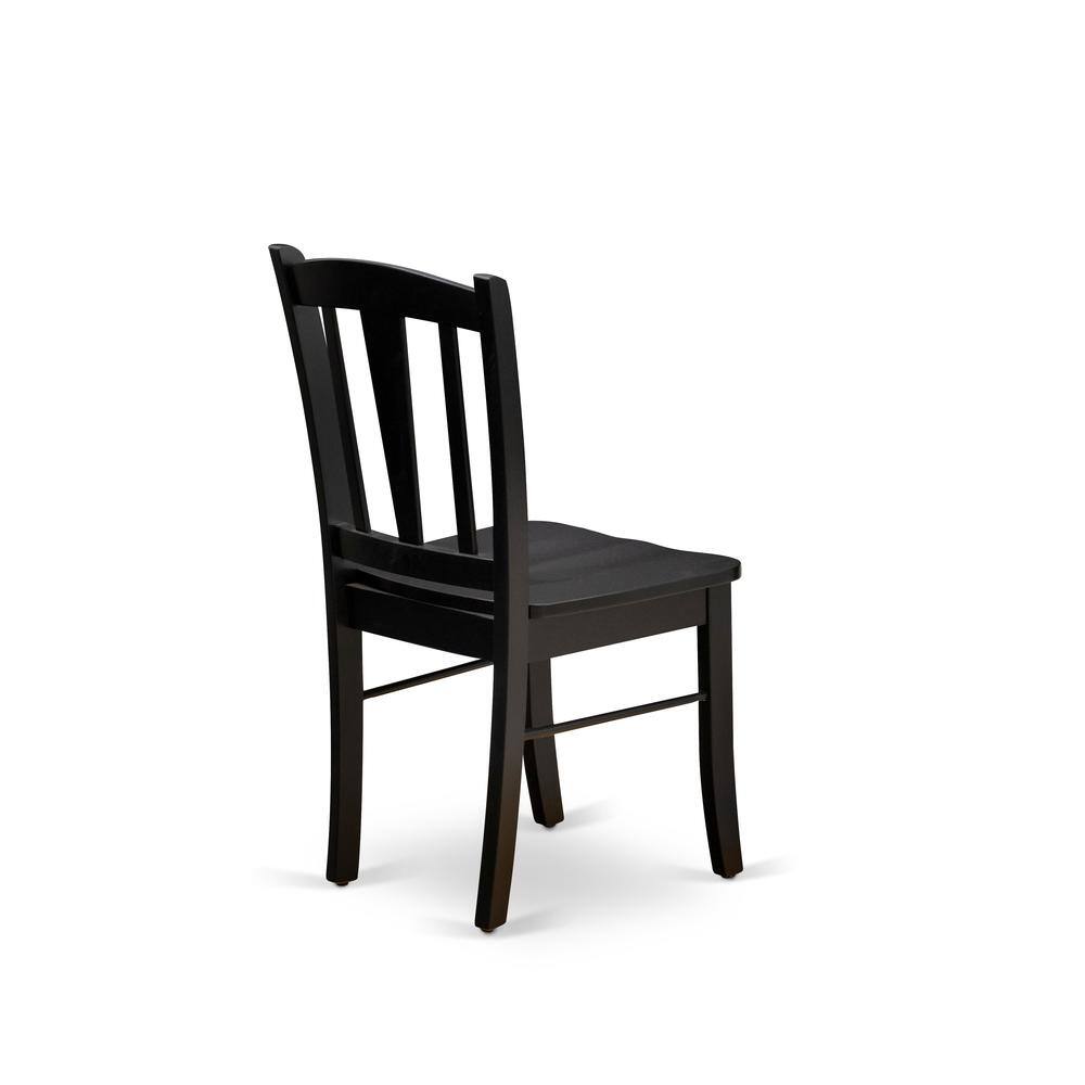 Alt View 3. East West Furniture - Dublin Chair with Wood Seat in Black Finish - Set of 2 - Black.