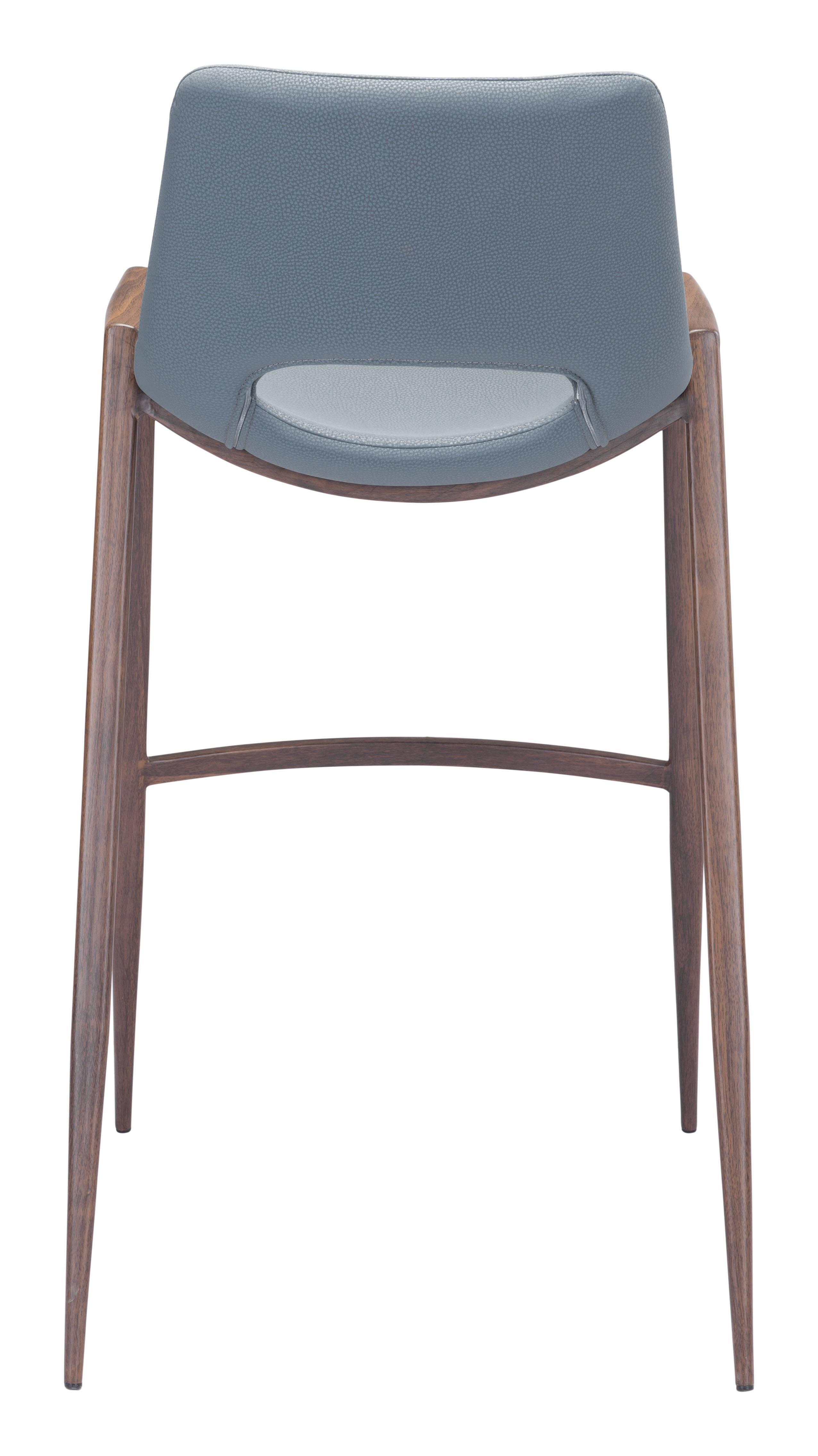 Alt View 2. Hivvago - Desi Barstool (Set of 2) Azure Gray & Walnut - Azure Gray & Walnut.