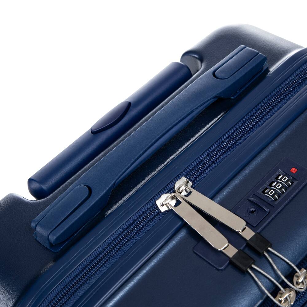 Alt View 6. Ropilly - Ropilly 2 Piece Luggage Set Navy Blue Hard Shell Suitcase with Front Opening Carry On - Navy.