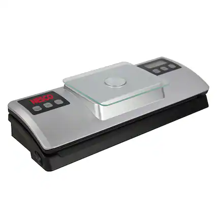 Front. Nesco - 120-Watt Deluxe Vacuum Sealer with Digital Scale - Silver.