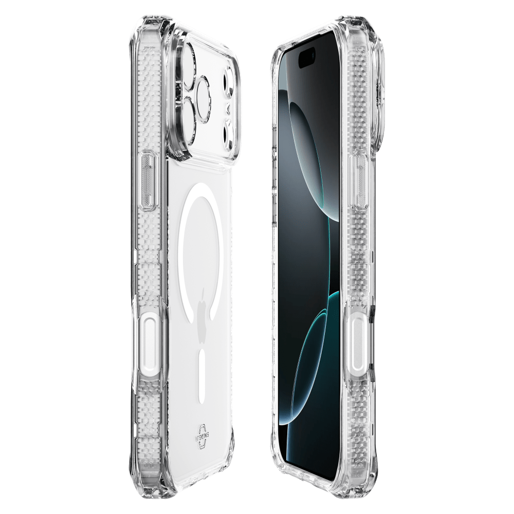 Alt View 1. Itskins - HYBRID R // CLEAR MagSafe Case for Apple iPhone 18 Pro Max / 17 Pro Max - Clear.