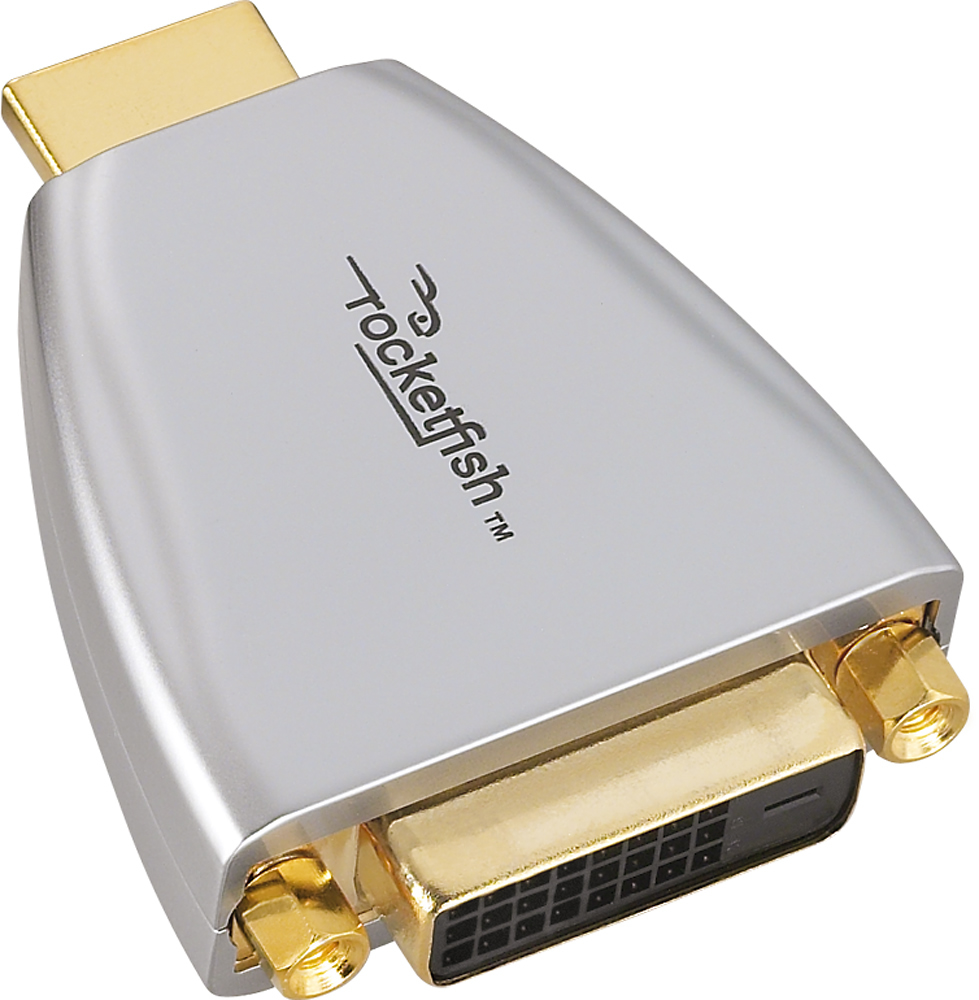 Angle View: Rocketfish™ - DVI-to-HDMI Adapter - Silver/Gold