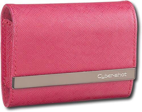 Angle Standard. Sony - Leather Carrying Case for Sony Cyber-shot Digital Cameras - Red.