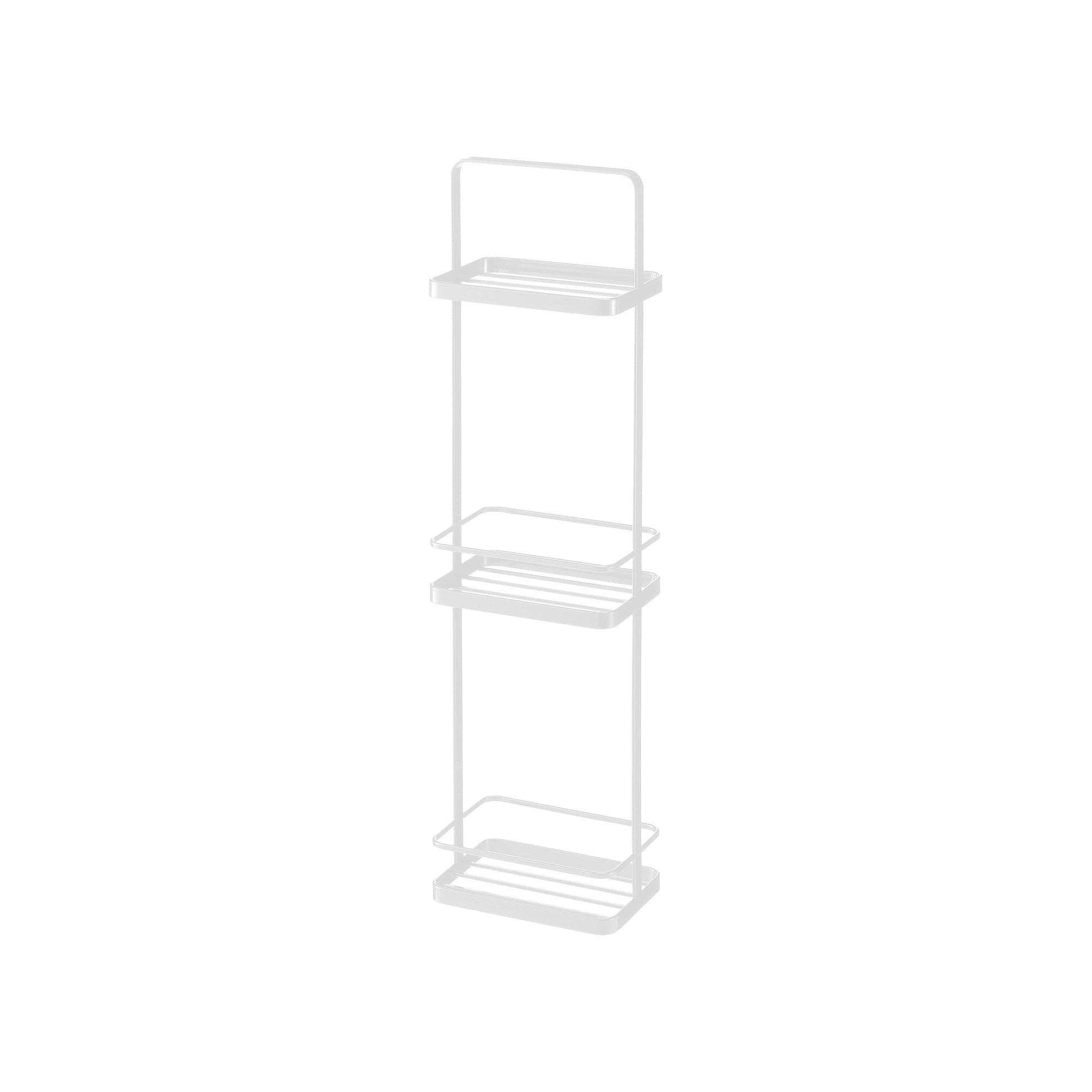 Left. Yamazaki Home - Three-Tier Shower Caddy (26" H)  - Steel - Black.