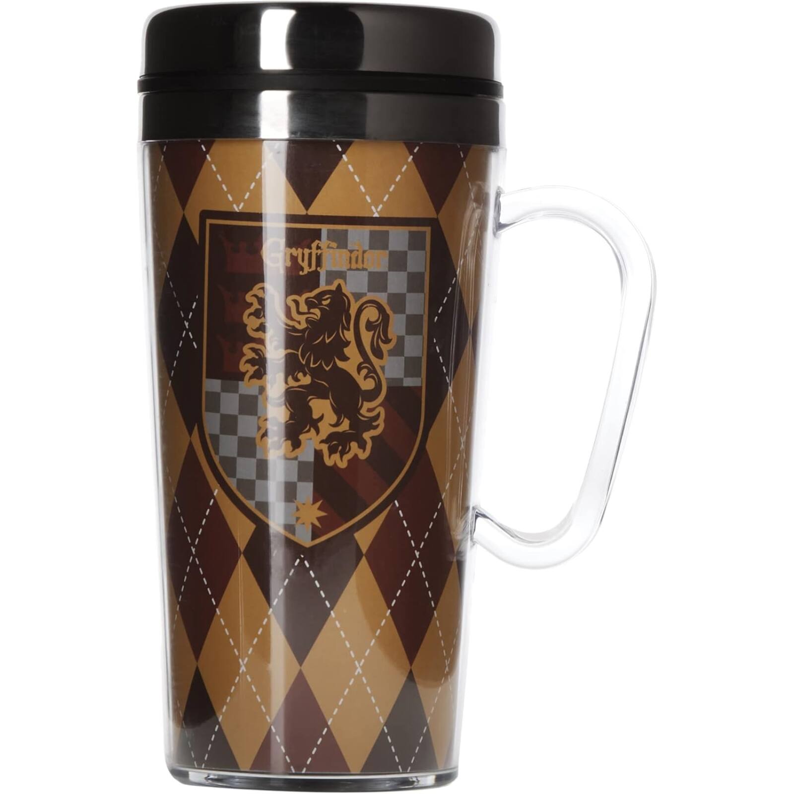 Back. Spoontiques - Spoontiques Harry Potter Gryffindor Double Walled Stainless and Acrylic Insulated Travel Mug 14 ounce - Multicolor.