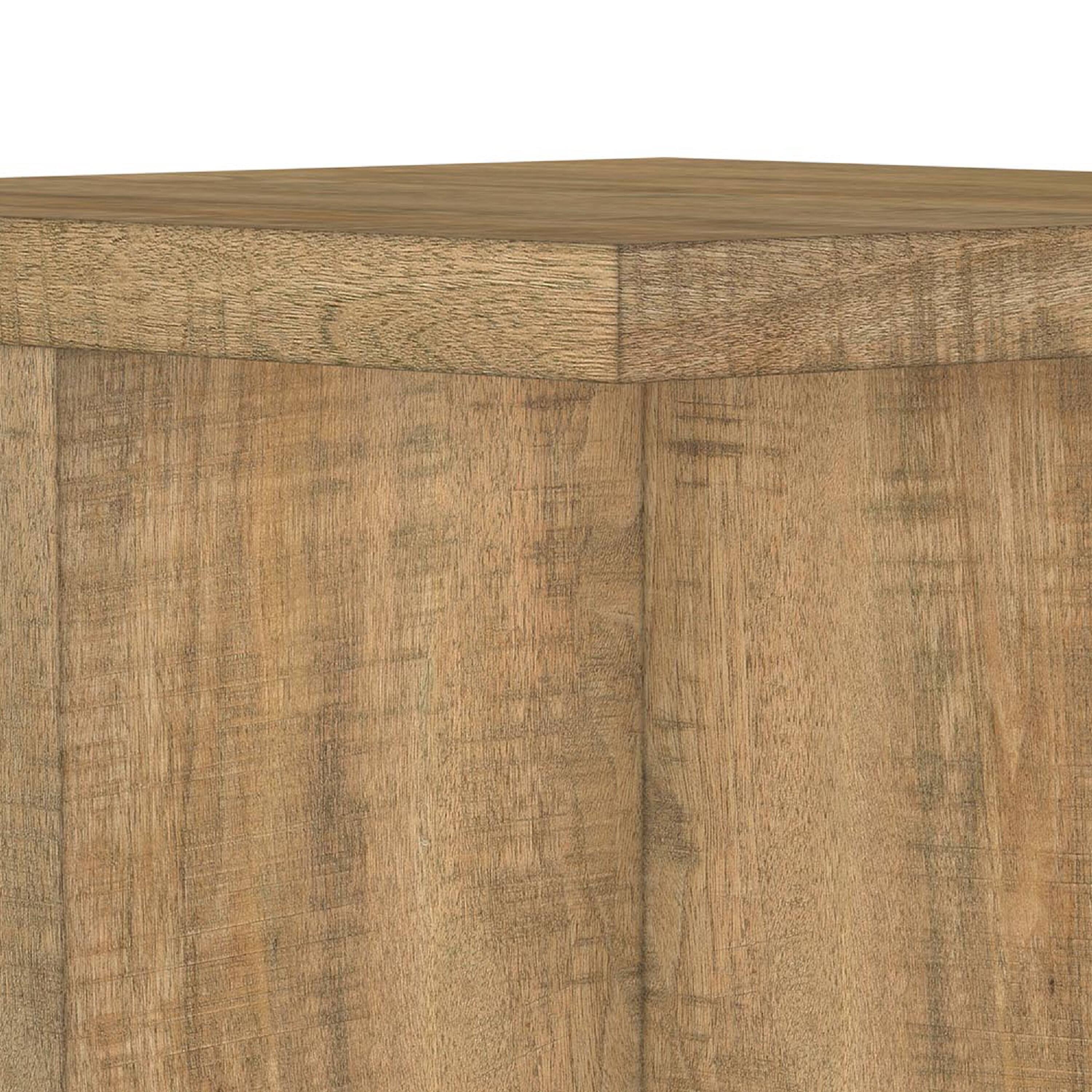 Alt View 3. Manhattan Lane - Chet Square End Table with Open Cube Base, Mango Finish Wood 24 Inch - Mango Brown.