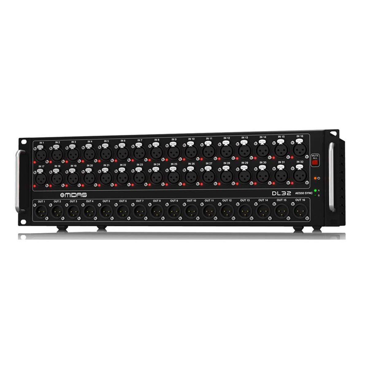 DL32 32-Input / 16-Output Stage Box with 32 Midas Mic Preamps
