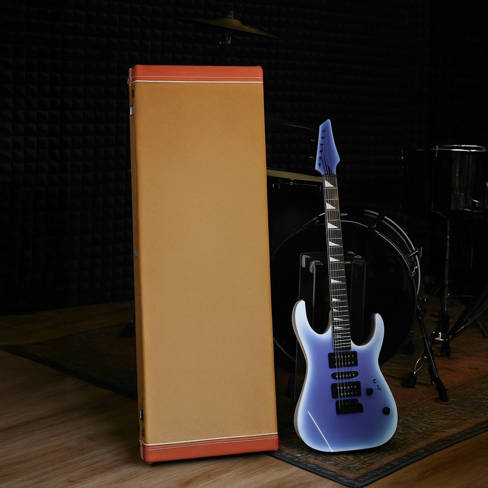 Alt View 6. Winado - Electric Guitar Hard Case, Rectangle Wooden Standard 39-Inch Electric Guitars Hard-Shell  Carrying Case for KST/KTL.