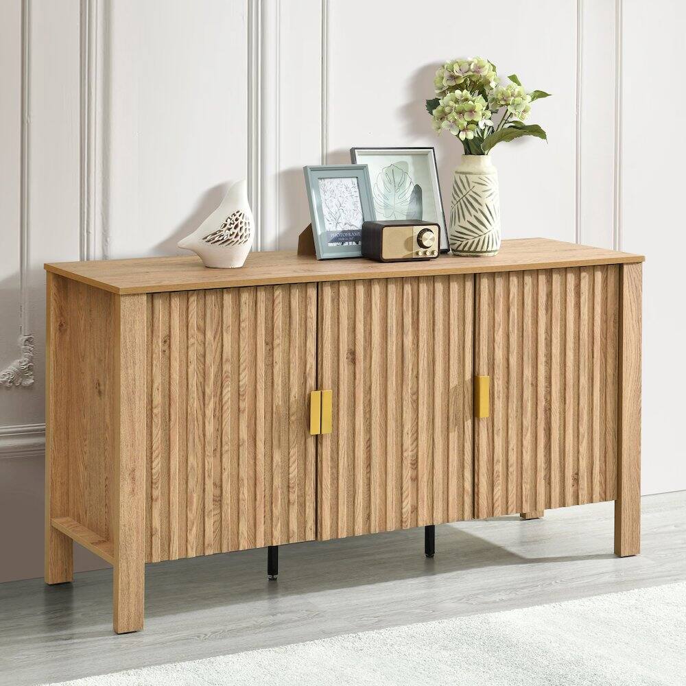 Alt View 4. New Classic Furniture - Thayer Wood Sideboard/TV Console in Natural/Beige - Natural.