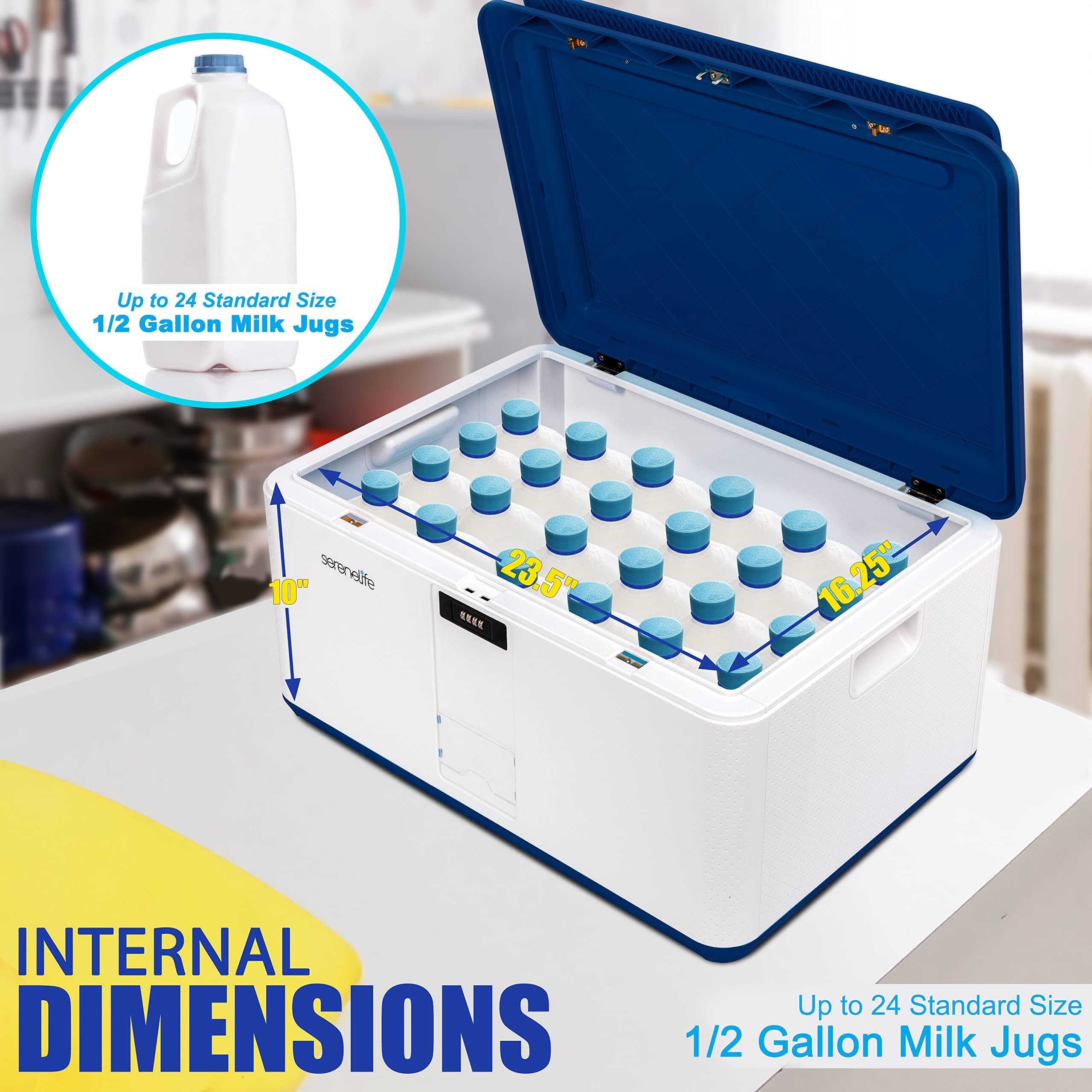 Up to 24 Standard Size 1/2 Gallon Milk Jugs

INTERNAL DIMENSIONS

10" x 23.5" x 16.25"