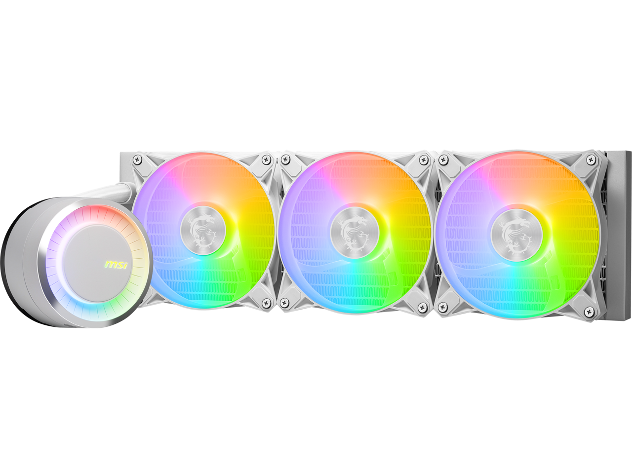 Alt View 5. MSI - MSI MAG CoreLiquid E360 White - 360mm AIO ARGB Cooler - Triple 120mm Fans - LGA/AM5 - White.