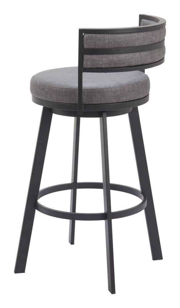 Back. Hivvago - Gimsby Swivel Barstool Gray - Gray.