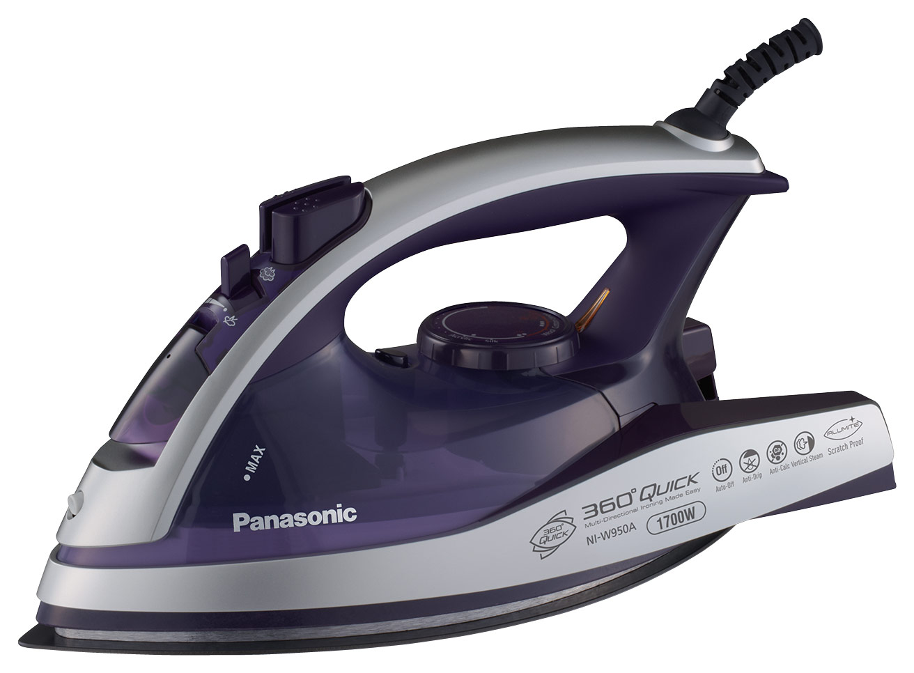 Panasonic 360° Quick Multidirectional Steam/Dry Iron Silver/Violet NI-W950A  - Best Buy